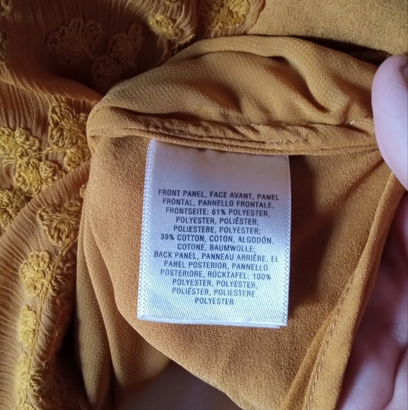 Anthropologie Maeve Goldenrod Floral Embroidered Lace Up Blouse Size 12 - Picture 9 of 10